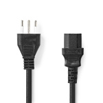 Nedis Power Cable | Italy Male | IEC-320-C13 | Straight | Straight | Nickel Plated | 2.00 m | Round | PVC | Black | Label
