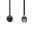 Nedis DIN Audio Cable | DIN 5-Pin Male | 3.5 mm Male | Nickel Plated | 2.00 m | Round | PVC | Black | Label Nedis DIN Audio Cable | DIN 5-Pin Male | 3.5 mm Male | Nickel Plated | 2.00 m | Round | PVC | Black | Label