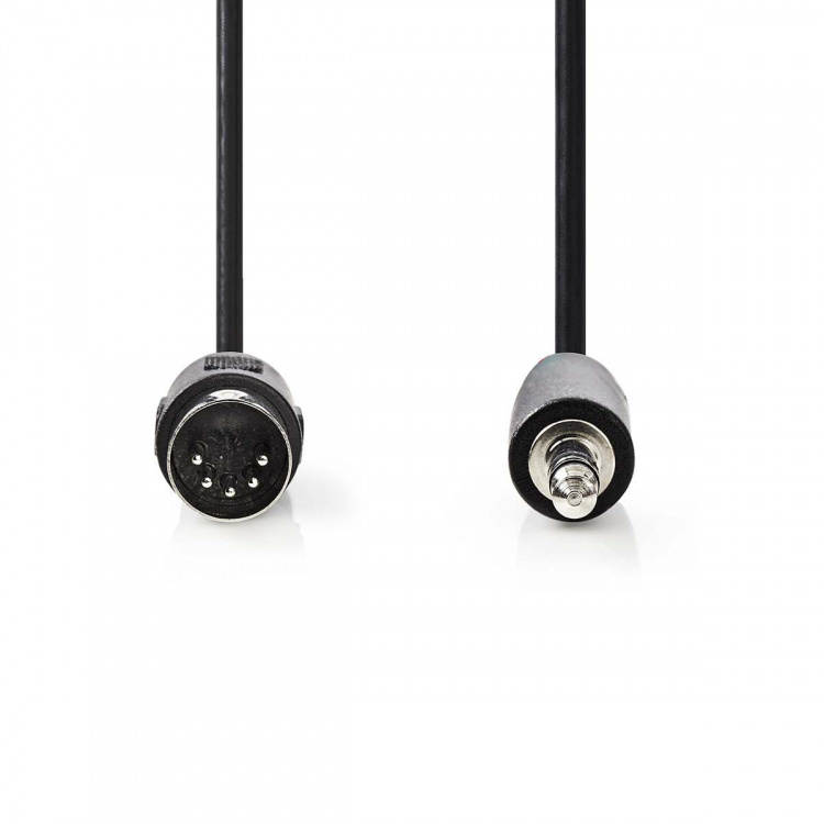 Nedis DIN Audio Cable | DIN 5-Pin Male | 3.5 mm Male | Nickel Plated | 2.00 m | Round | PVC | Black | Label Nedis DIN Audio Cable | DIN 5-Pin Male | 3.5 mm Male | Nickel Plated | 2.00 m | Round | PVC | Black | Label