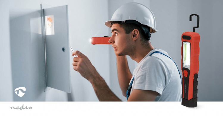 Nedis Work Lamp | 4 W | Battery Powered | 5 V DC | N/A | Rechargeable | Light duration: 5 h | 300 lm | Light range: 20 m