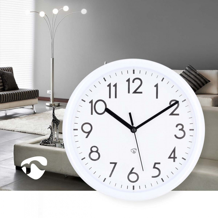 Nedis Wall Clock | Diameter: 220 mm | Plastic | White