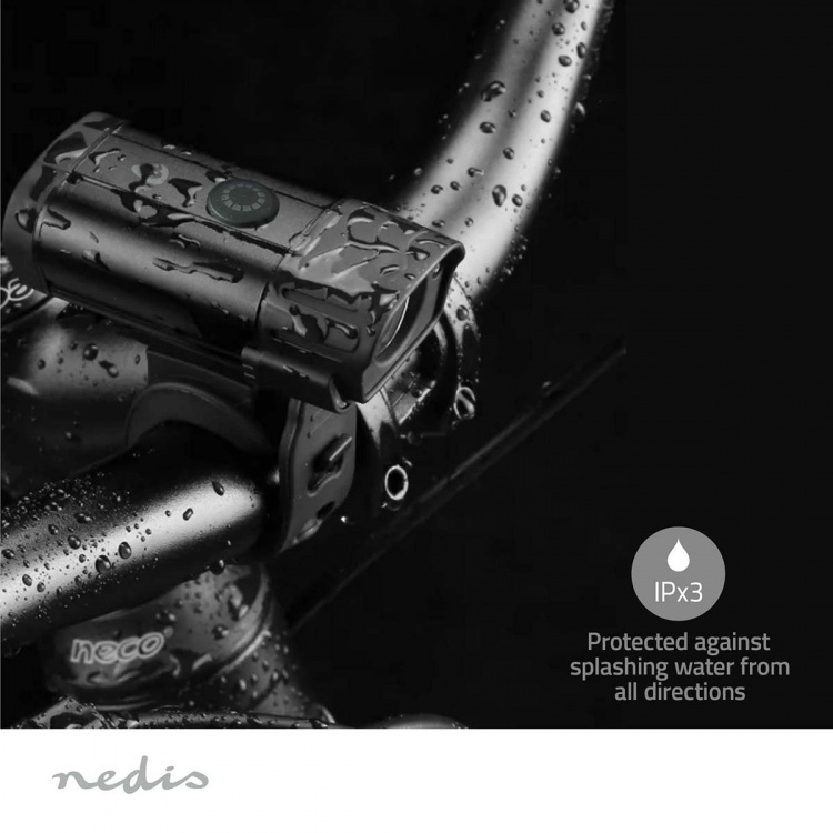 Nedis Bicycle Light | Battery Powered | 5 V DC | 3 W | Batteries included | Rechargeable | 100 m | 110 ° Nedis Bicycle Light | Battery Powered | 5 V DC | 3 W | Batteries included | Rechargeable | 100 m | 110 °