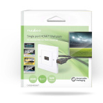 Nedis HDMI™ Wall Box | 1x HDMI™ Female | 4K@60Hz | HDMI™ Output | Black | 18 Gbps | Gold Plated | Box