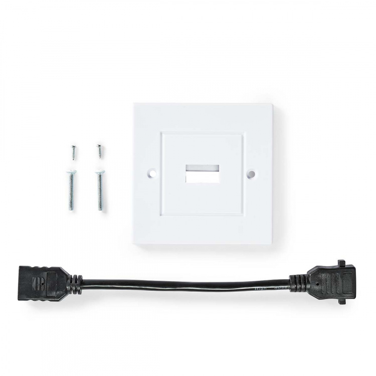 Nedis HDMI™ Wall Box | 1x HDMI™ Female | 4K@60Hz | HDMI™ Output | Black | 18 Gbps | Gold Plated | Box