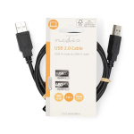 Nedis USB Cable | USB 2.0 | USB-A Male | USB-A Male | 480 Mbps | Nickel Plated | 1.00 m | Round | PVC | Black | Label Nedis USB Cable | USB 2.0 | USB-A Male | USB-A Male | 480 Mbps | Nickel Plated | 1.00 m | Round | PVC | Black | Label