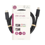 Nedis USB Cable | USB 4.0 Gen 3x2 | USB-C™ Male | USB-C™ Male | 240 W | 8K@60Hz | 40 Gbps | Nickel Plated | 1.00 m | Round | PVC | Black | Label Nedis USB Cable | USB 4.0 Gen 3x2 | USB-C™ Male | USB-C™ Male | 240 W | 8K@60Hz | 40 Gbps | Nickel Plated | 1.00 m | Round | PVC | Black | Label
