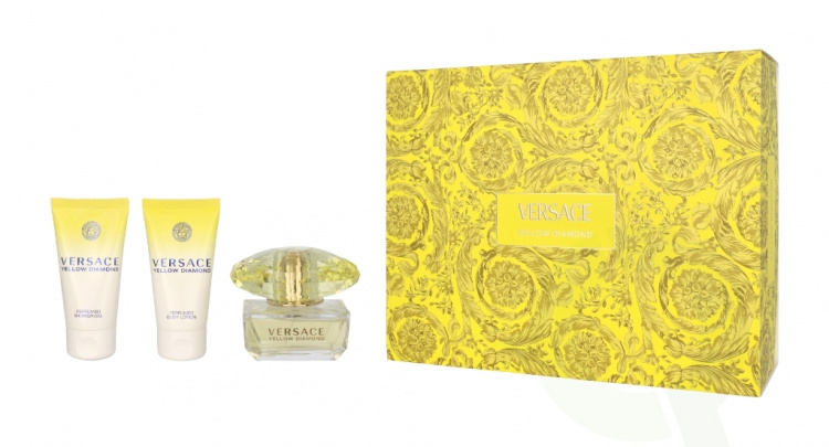 Versace Yellow Diamond Giftset 150 ml Edt Spray 50ml/Shower Gel 50ml/Body Lotion 50ml
