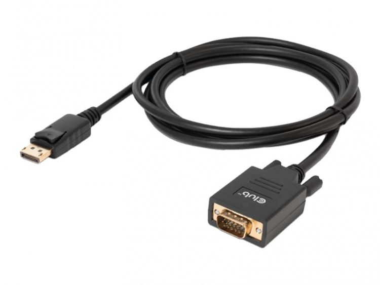 Club 3D Adapter 20 pin DisplayPort han (input) -> 15 pin HD D-Sub (HD-15) han (output) 2 m