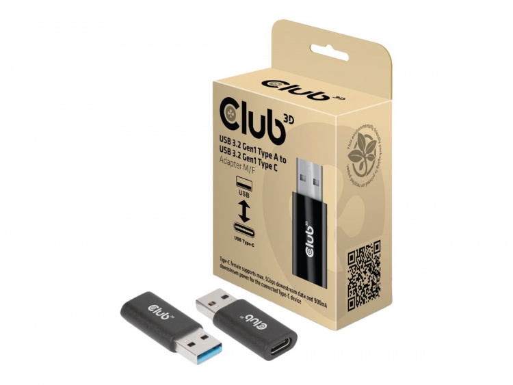 Club 3D USB 3.2 Gen 1 USB-C-adapter Svart Club 3D USB 3.2 Gen 1 USB-C-adapter Svart