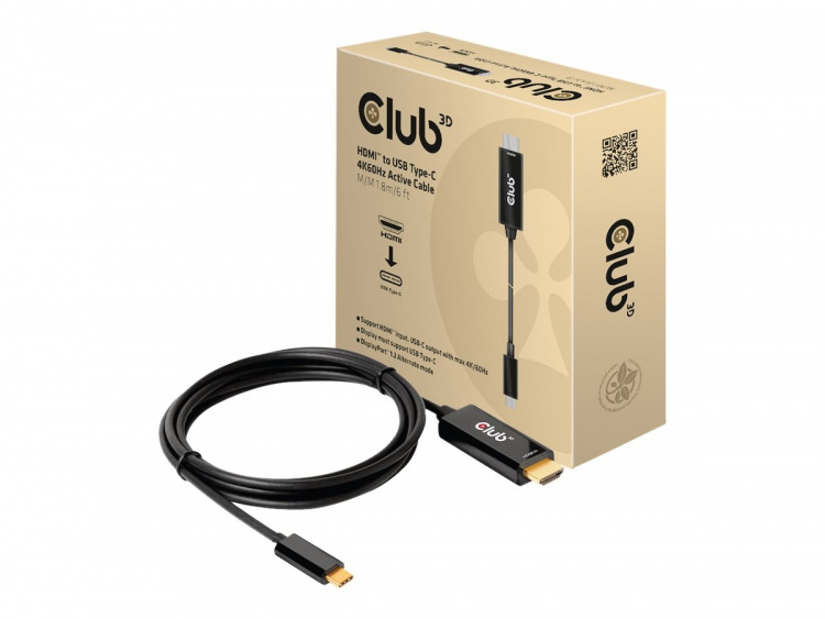 Club 3D Video adapter cable DisplayPort / HDMI 1.8m Black Club 3D Video adapter cable DisplayPort / HDMI 1.8m Black