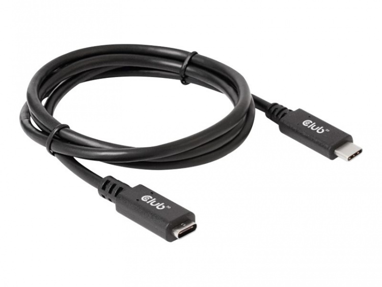 Club 3D USB Type-C forlængerkabel 1m Sort