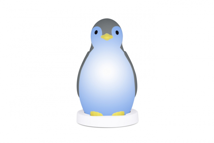 Zazu Pam sleep rhythm music night light, penguin, grey