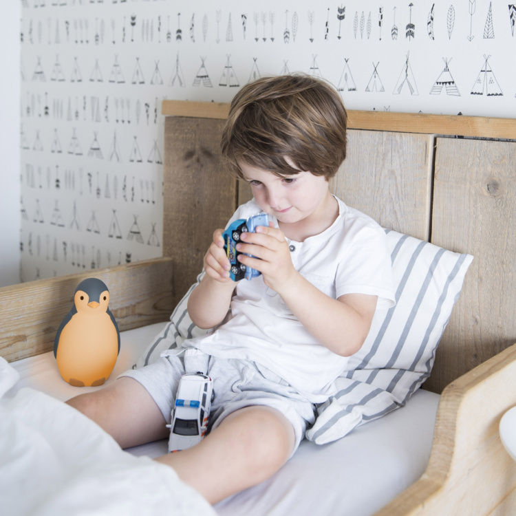 Zazu Pam sleep rhythm music night light, penguin, grey