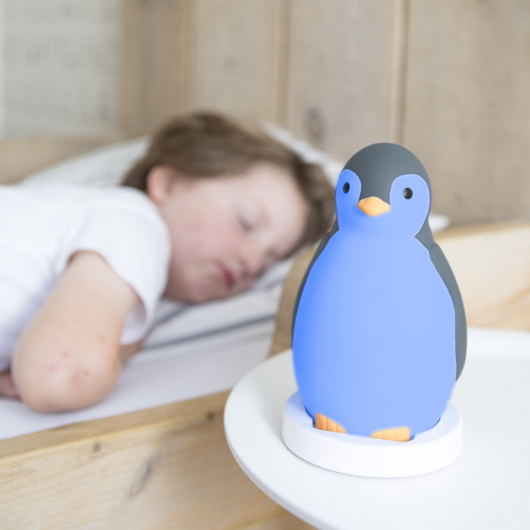 Zazu Pam sleep rhythm music night light, penguin, grey