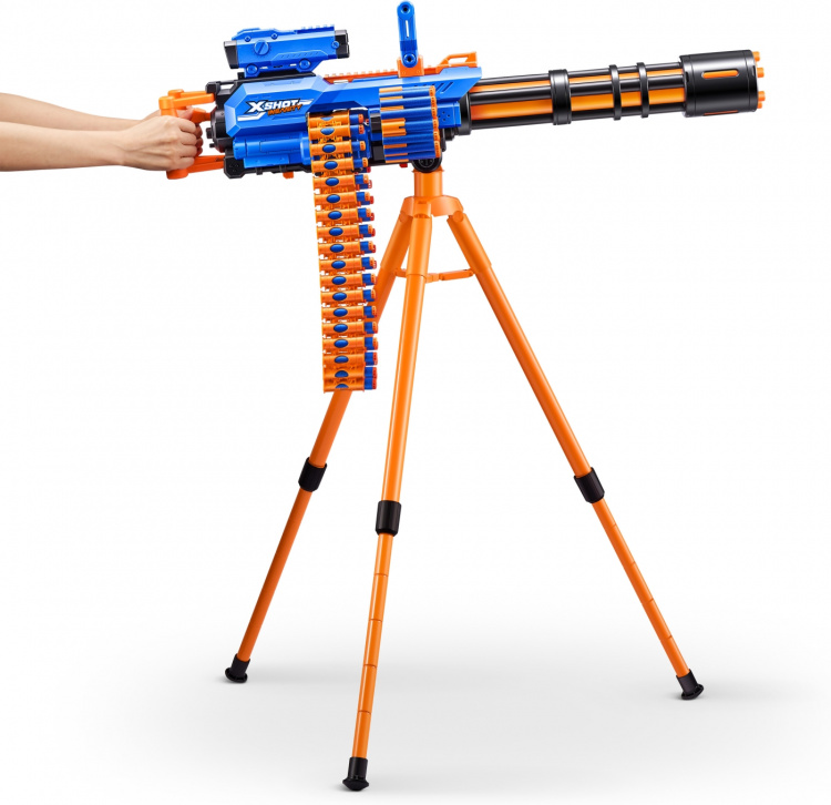 X-Shot Insanity-Motorized Age Fire Gatlin Gun with tripod - foam gun