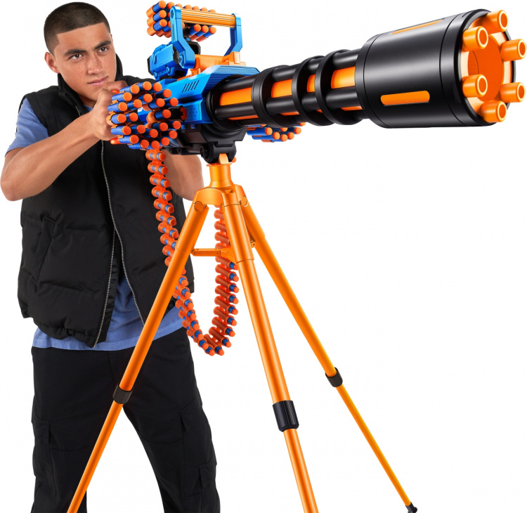 X-Shot Insanity-Motorized Age Fire Gatlin Gun with tripod - foam gun