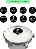 Withings Scanwatch Light smartwatch, 37 mm, white / grey