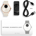 Withings Scanwatch Light smartwatch, 37 mm, white / rose gold
