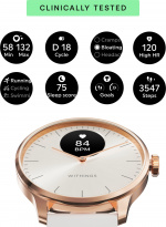 Withings Scanwatch Light smartwatch, 37 mm, white / rose gold