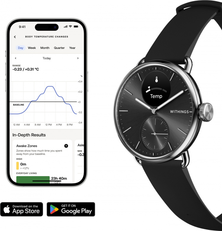 Withings Scanwatch 2 smartwatch, 38 mm, black Withings Scanwatch 2 smartwatch, 38 mm, black
