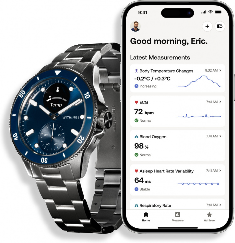 Withings Scanwatch Nova smartwatch, 42 mm, blue