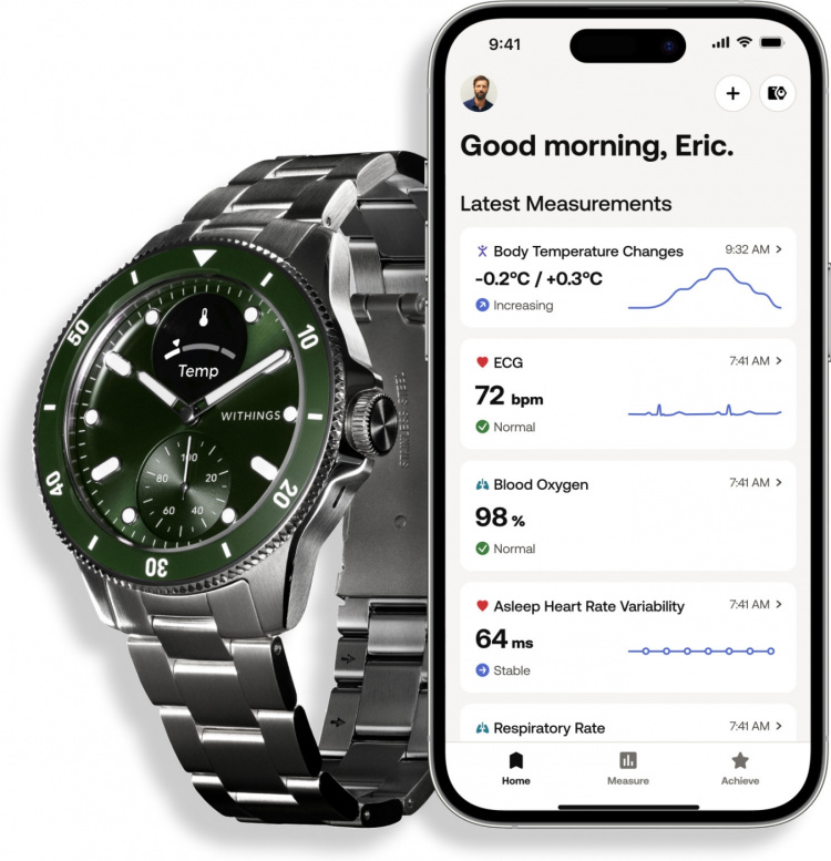 Withings Scanwatch Nova smartwatch, 42 mm, green