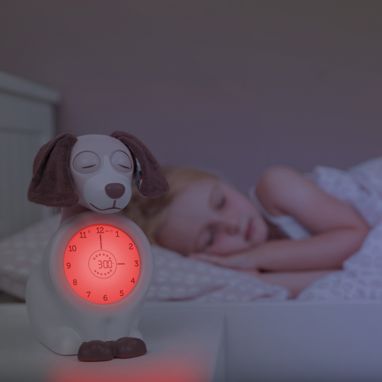 Zazu Davy alarm clock with sleep rhythm, dog, taupe
