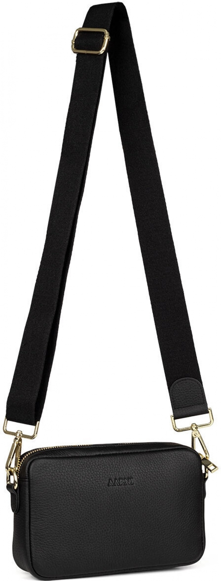 Aarni Crossbody Bag, black, silver zipper