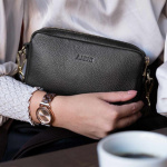 Aarni Crossbody Bag, black, silver zipper