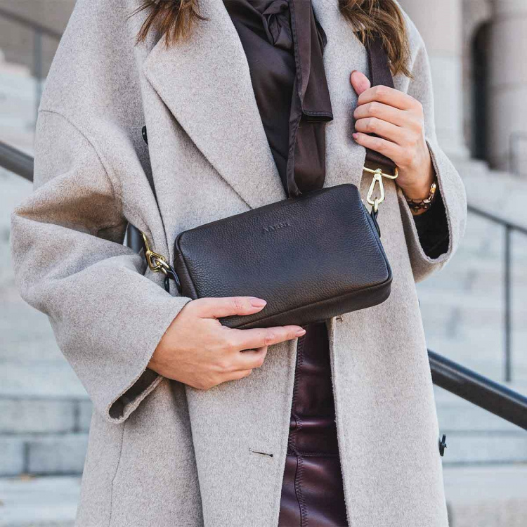Aarni Crossbody Bag, black, silver zipper
