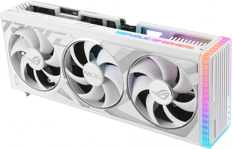 ASUS GeForce ROG-STRIX-RTX4090-O24G-WHITE graphics card, white