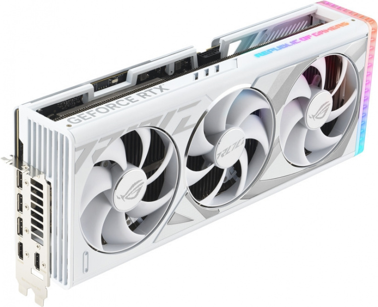 ASUS GeForce ROG-STRIX-RTX4090-O24G-WHITE graphics card, white