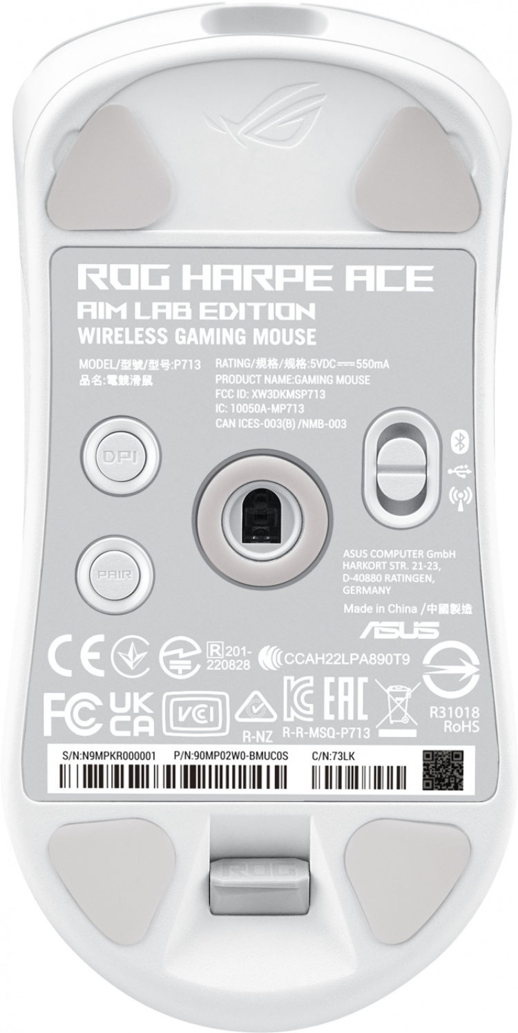 ASUS ROG Harpe Ace Aim Lab Edition wireless gaming mouse, white