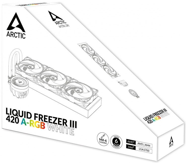 Arctic Cooling Arctic Liquid Freezer III 420 ARGB liquid cooling system, white