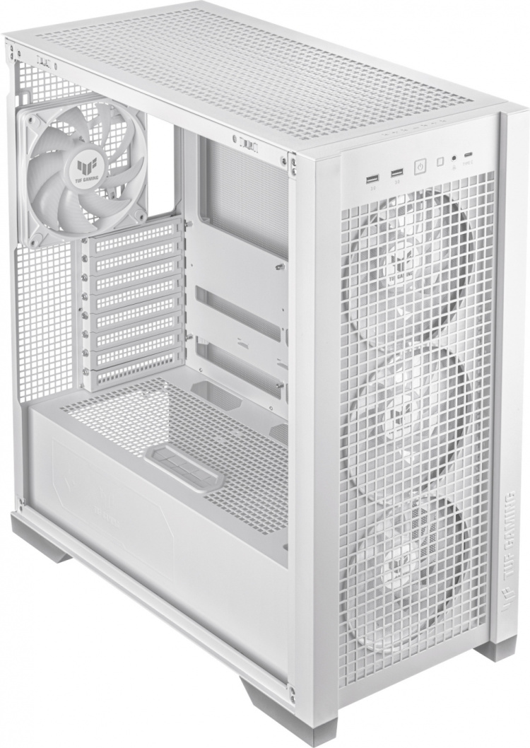 ASUS TUF Gaming GT302 TG ARGB ATX case with window, white ASUS TUF Gaming GT302 TG ARGB ATX case with window, white