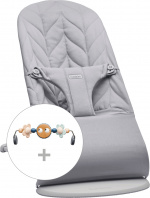 BabyBjörn Bliss Woven Bundle -sitteri + lelu, Light Grey/Googly Eyes(pastelli)