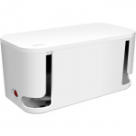 LogiLink Cable box - Kabelgömma med grenuttag + USB-A/USB-C-laddning Vit