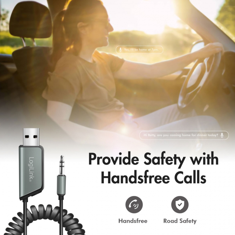 LogiLink Bluetooth-mottagare och handsfree AUX 3,5 mm BT5.3