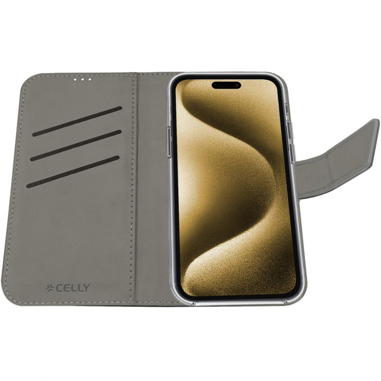 Celly Wally Wallet Case iPhone 16 Plus Svart Celly Wally Wallet Case iPhone 16 Plus Svart