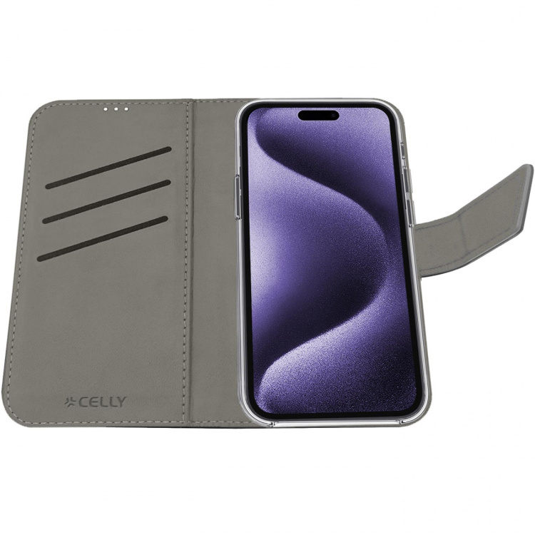 Celly Wally Wallet Case iPhone 16 Pro Max Svart Celly Wally Wallet Case iPhone 16 Pro Max Svart