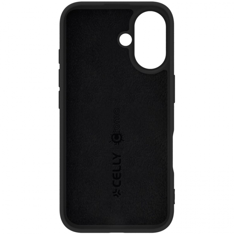 Celly Cromo Soft rubber case iPhone 16 Svart