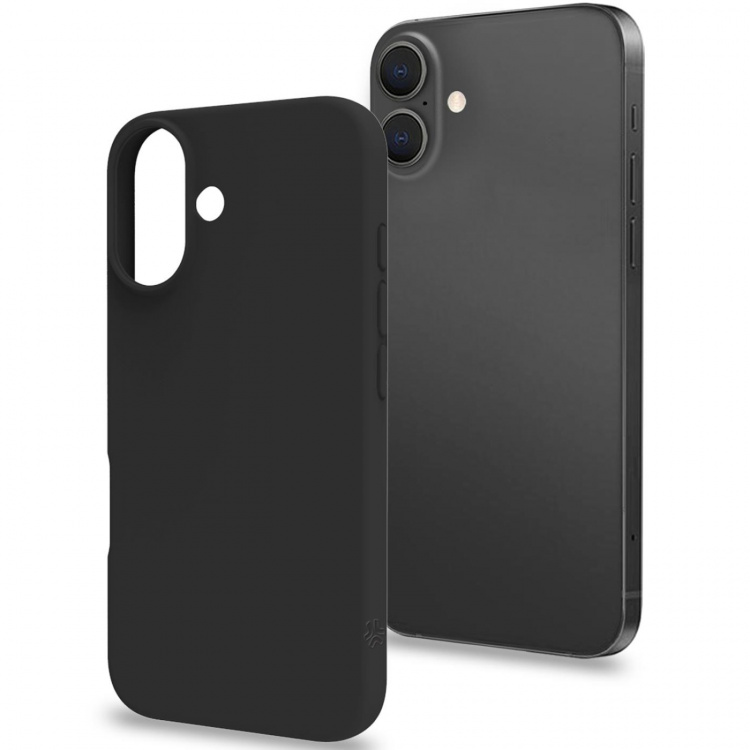 Celly Cromo Soft rubber case iPhone 16 Svart