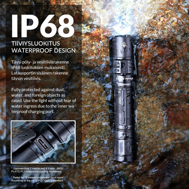Fenix PD35R flashlight, 1700 lm