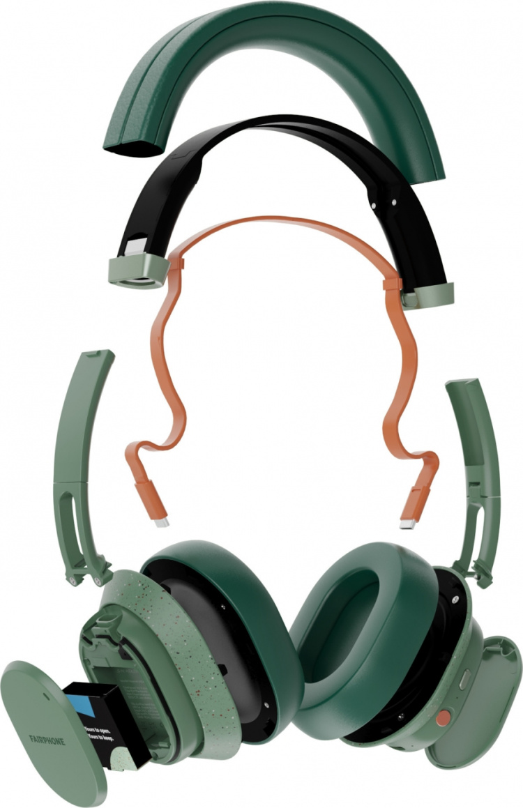 Fairphone Fairbuds XL wireless headphones, green Fairphone Fairbuds XL wireless headphones, green