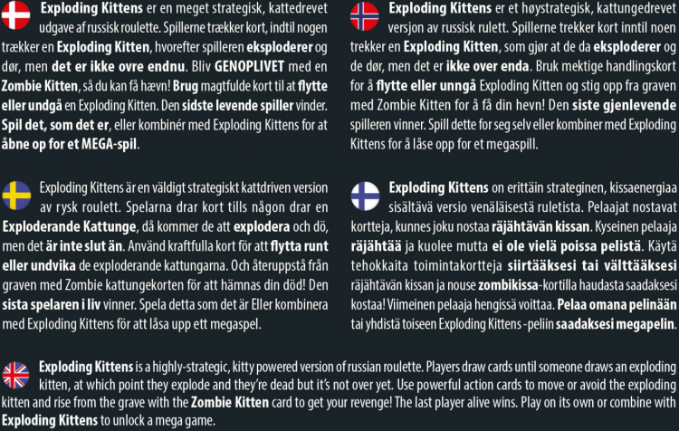 Exploding Kittens Zombie Kittens Nordic - card game