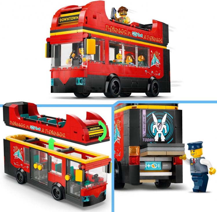 LEGO City Great Vehicles 60407 - Red double-decker tourist bus