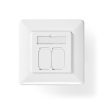Nedis Network Wall Box | Flush Mount | 2 port(s) | CAT7 | Straight | Female | Gold Plated | PVC | Ivory | Box