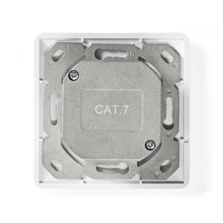 Nedis Network Wall Box | Flush Mount | 2 port(s) | CAT7 | Straight | Female | Gold Plated | PVC | Ivory | Box