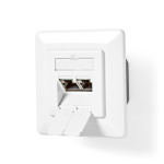 Nedis Network Wall Box | Flush Mount | 2 port(s) | CAT7 | Straight | Female | Gold Plated | PVC | Ivory | Box
