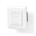 Nedis Network Wall Box | Flush Mount | 2 port(s) | CAT7 | Straight | Female | Gold Plated | PVC | Ivory | Box